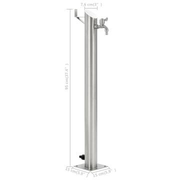 Stainless Steel Garden Water Column - 95 cm Freestanding