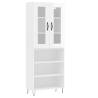 Stylish Highboard in White - Durable Engineered Wood