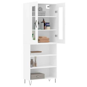 Stylish Highboard in White - Durable Engineered Wood