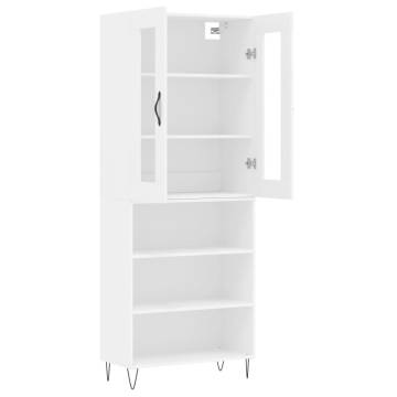 Stylish Highboard in White - Durable Engineered Wood