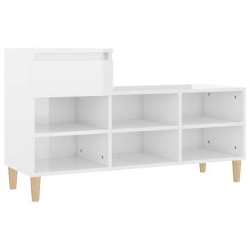 Shoe Cabinet High Gloss White - Stylish Storage Solution