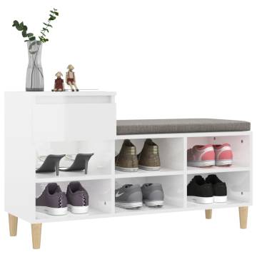 Shoe Cabinet High Gloss White - Stylish Storage Solution