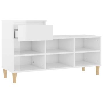 Shoe Cabinet High Gloss White - Stylish Storage Solution