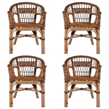 4 pcs Natural Rattan Outdoor Chairs - Stylish & Durable