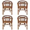 4 pcs Natural Rattan Outdoor Chairs - Stylish & Durable