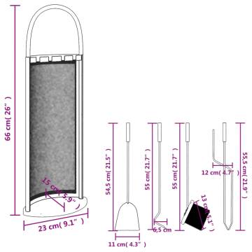 Sturdy 5 Piece Fireplace Tool Set - Durable Steel | HipoMarket