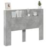 Stylish LED Headboard Cabinet - Concrete Grey 140x16.5 cm