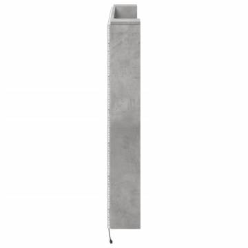 Stylish LED Headboard Cabinet - Concrete Grey 140x16.5 cm