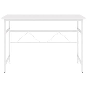 Stylish White Computer Desk - 105x55x72 cm MDF & Metal