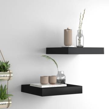 Floating Wall Shelves 2 pcs Black | Stylish Home Décor