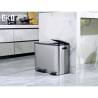 EKO Pedal Bin EcoCasa 30+15 L Matte Silver - Stylish Waste Solution