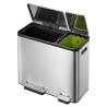 EKO Pedal Bin EcoCasa 30+15 L Matte Silver - Stylish Waste Solution