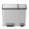 EKO Pedal Bin EcoCasa 30+15 L Matte Silver - Stylish Waste Solution