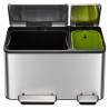 EKO Pedal Bin EcoCasa 30+15 L Matte Silver - Stylish Waste Solution