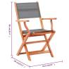 Folding Garden Chairs - 6 pcs Grey Eucalyptus Wood & Textilene