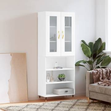 Stylish Highboard White 69.5x34x180 cm - Durable Design