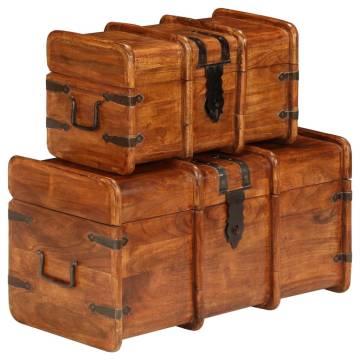 Treasure Chest Set - Solid Acacia Wood Honey Finish | Hipo Market