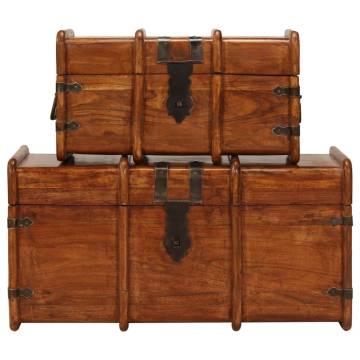 Treasure Chest Set - Solid Acacia Wood Honey Finish | Hipo Market