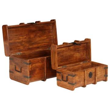 Treasure Chest Set - Solid Acacia Wood Honey Finish | Hipo Market