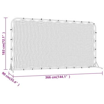 Football Rebounder Net Black 366x90x183 cm HDPE | HipoMarket