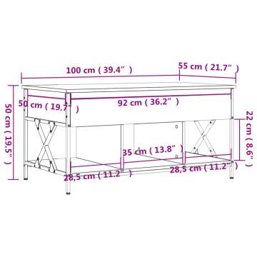 Elegant Smoked Oak Coffee Table - 100x55 cm | HipoMarket