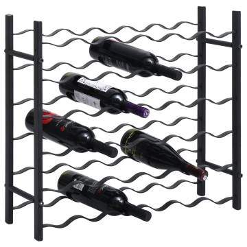 Stylish Black Iron Wine Rack for 36 Bottles | HipoMarket