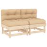 Middle Sofas with Cushions - Solid Pine Wood (2 pcs)