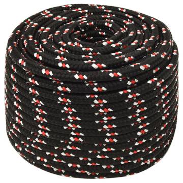 Boat Rope Black 14mm 25m Polypropylene - Durable & Versatile