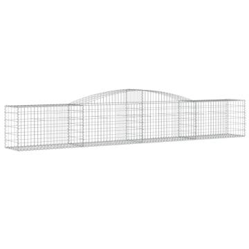 Arched Gabion Baskets 4 pcs - Galvanised Iron for Gardens