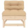 Middle Sofas with Cushions - Solid Pine Wood (2 pcs)