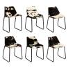 Dining Chair 6 pcs Genuine Goat Leather Colour black and white Quantity in Package 6 