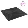 48 pcs Black Wall Panels 50x50 cm | XPS 12 m² Star Design