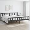 Bed Frame Grey Solid Wood 180x200 cm Super King Size Colour grey Size 180 x 200 cm 