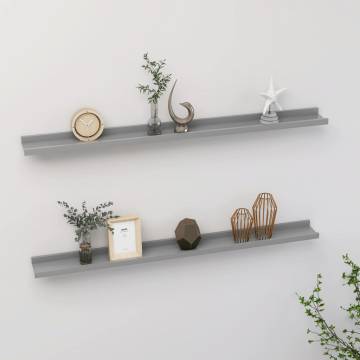 Stylish Grey Wall Shelves - 2 pcs 100x9x3 cm | HipoMarket