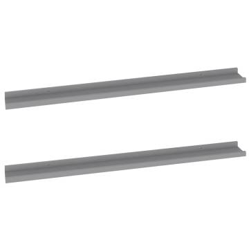 Stylish Grey Wall Shelves - 2 pcs 100x9x3 cm | HipoMarket