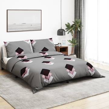 Duvet Cover Set Grey 135x200 cm Cotton | Soft & Elegant