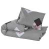 Duvet Cover Set Grey 135x200 cm Cotton | Soft & Elegant