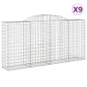 Arched Gabion Baskets 9 pcs - Durable Garden Barriers