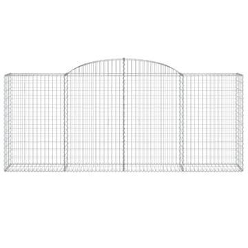 Arched Gabion Baskets - 15 pcs Galvanised Iron Garden Barrier