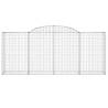 Arched Gabion Baskets - 15 pcs Galvanised Iron Garden Barrier