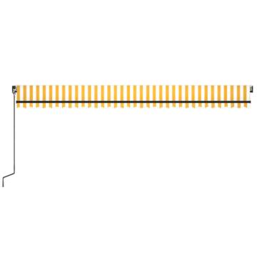 Manual Retractable Awning 600x350 cm Yellow/White | HipoMarket