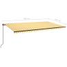 Manual Retractable Awning 600x350 cm Yellow/White | HipoMarket