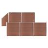 WPC Fence Set - 5 Square + 1 Slanted 965x186 cm Brown