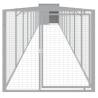 Light Grey Dog House with Run - Durable Galvanised Steel