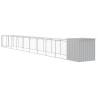 Light Grey Dog House with Run - Durable Galvanised Steel