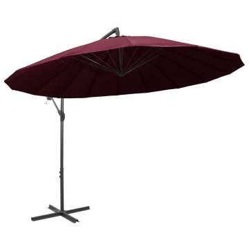 Buy Burgundy Hanging Parasol - 3m Aluminium Pole | HipoMarket