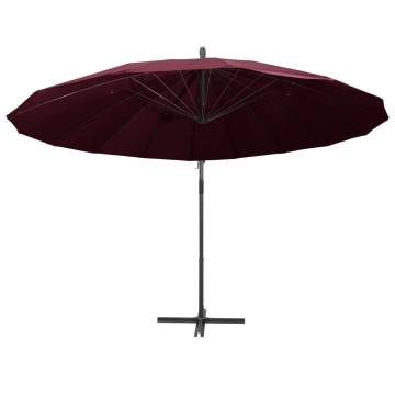 Buy Burgundy Hanging Parasol - 3m Aluminium Pole | HipoMarket