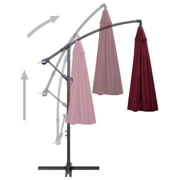 Buy Burgundy Hanging Parasol - 3m Aluminium Pole | HipoMarket