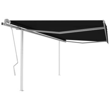 Manual Retractable Awning with Posts 4x3.5m - Anthracite