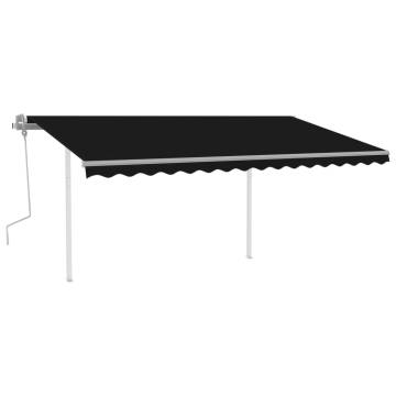 Manual Retractable Awning with Posts 4x3.5m - Anthracite